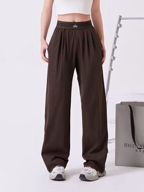 🖤ALO Yoga Coffee-Colored Loose-Fit Yoga Pants, Regular Size 30 Inches